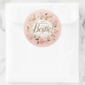 Verjaardag sticker voor vrienden: roze goud (Tas)