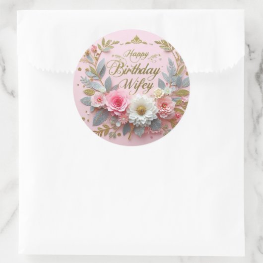 Verjaardag sticker voor vrouw (Tas)