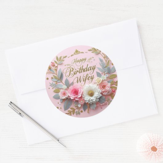 Verjaardag sticker voor vrouw (Envelop)
