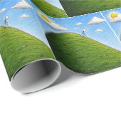 Verjaardag Stickman Over de Heuvel Cadeaupapier (Rol Hoek)