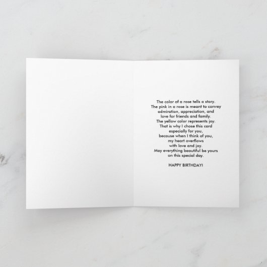 Verjaardag, stiefdochter, Vrede Roos Kaart (Binnen)