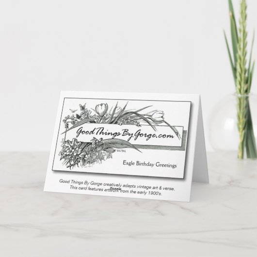 Verjaardag: Stijg als Eagle! Kaart (Achterkant)