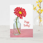 Verjaardag Stippen Daisy  Kaart (Gele Bloem)