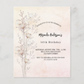 Verjaardag stoffige crème wilde bloemen budget uit (Voorkant)