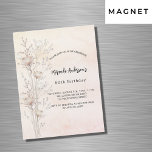Verjaardag stoffige crème wilde bloemen roze luxe magnetische uitnodiging<br><div class="desc">Een rozen gouden,  blush roze verloop achtergrond. Crèmekleurige bloemen. Personaliseer en voeg een naam en feestdetails toe.</div>