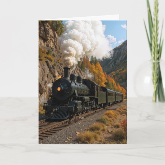 Verjaardag  stoommachine in Mountain Valley Kaart (Voorkant)