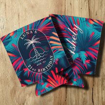 Verjaardag Strand feest Palmboom bladeren zonsonde