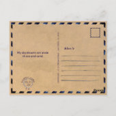 Verjaardag Strand feest Palmboom bladeren zonsonde Briefkaart (Achterkant)