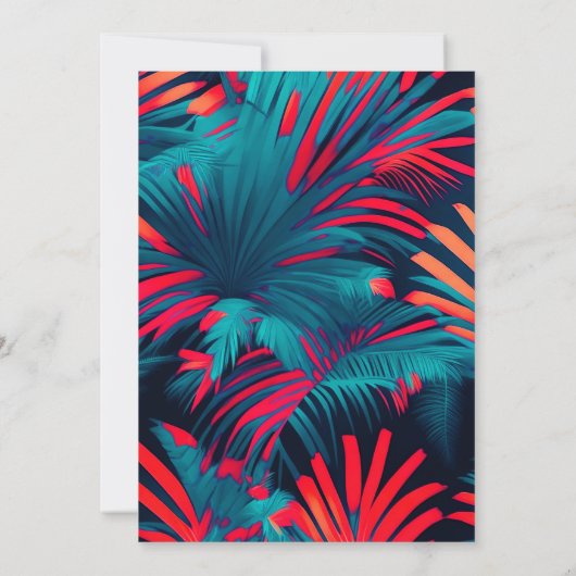 Verjaardag Strand feest Palmboom bladeren zonsonde Kaart (Achterkant)