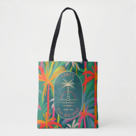 Verjaardag Strand feest palmboom zonsondergang Wat Tote Bag