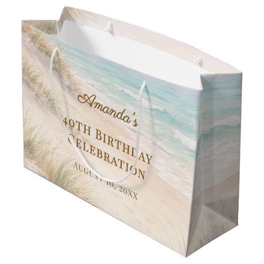 Verjaardag strand kust groot cadeauzakje (Achterkant Gekanteld)