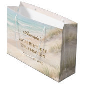 Verjaardag strand kust groot cadeauzakje (Voorkant Gekanteld)