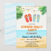 Verjaardag strand slippers kaart (Voorkant / Achterkant)