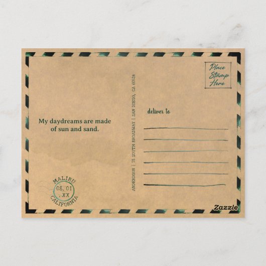 Verjaardag Strand tropische palm Boom strand zonso Briefkaart (Achterkant)