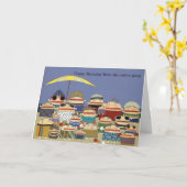 Verjaardag strandkaart van de groep kaart (Gele Bloem)