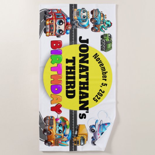 Verjaardag strandlaken (Voorkant)