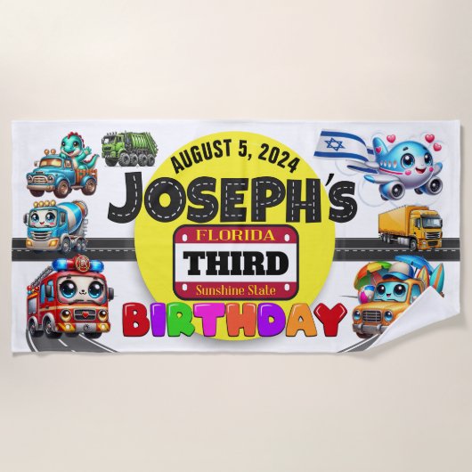 Verjaardag strandlaken (Voorkant)