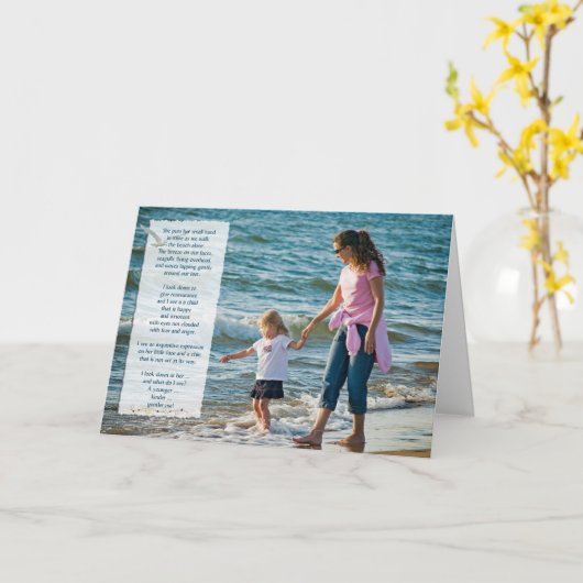 Verjaardag strandwandeling voor dochter kaart (Gele Bloem)