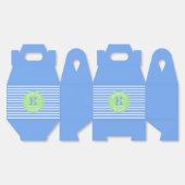 Verjaardag Strepen Blauw⎮Wit Groen Favoriet Box Bedankdoosjes (Ongevouwen)