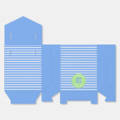 Verjaardag Strepen Blauw⎮Wit Groen Favoriet Box Bedankdoosjes (Ongevouwen)