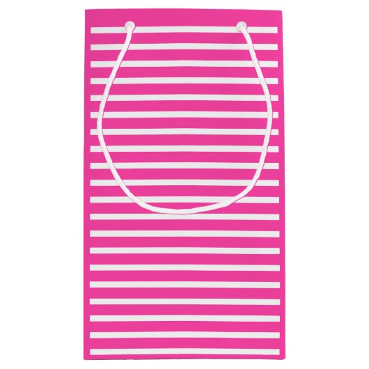 Verjaardag Strepen Roze⎮Wit Groen Kleine Gift Bag Klein Cadeauzakje (Achterkant)