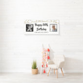 Verjaardag String Lights Penseel Script Foto Spandoek (Insitu)