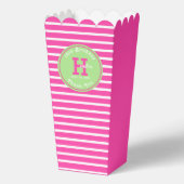 Verjaardag Stripes Roze⎮Wit Groen Favoriet Box Bedankdoosjes (Achterkant)