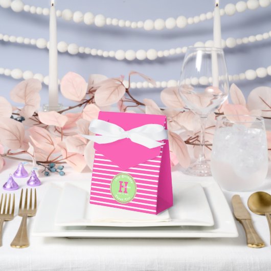 Verjaardag Stripes Roze⎮Wit Groen Favoriet Box Bedankdoosjes (Huwelijk)
