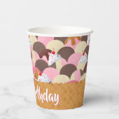 Verjaardag Sundae Ijs Papieren Bekers (Achterkant)