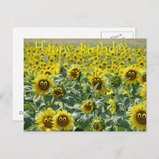 Verjaardag sunnies briefkaart (Voorkant / Achterkant)