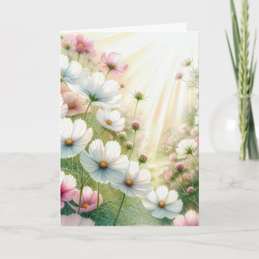 Verjaardag Sunny Cosmos Garden Kaart (Voorkant)