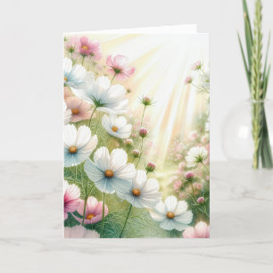 Verjaardag Sunny Cosmos Garden Kaart
