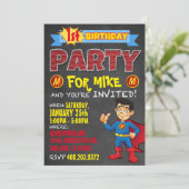 Verjaardag Superheld Uitnodigingen. Kind verjaarda Kaart (Staand voorkant)