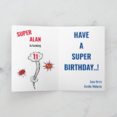 Verjaardag Superheld VS Stunning Jongen Geweldig  Kaart (Binnen)