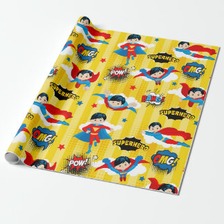 Verjaardag Superhero Boy Cadeaupapier