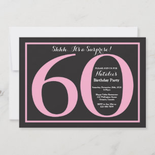 Verjaardag Surprise 60 Pink en Zwarte Schoolbord Kaart