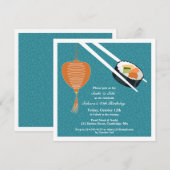 Verjaardag Sushi Party Flat Uitnodiging (Voorkant / Achterkant)