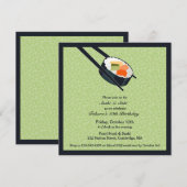 Verjaardag Sushi Party Flat Uitnodiging (Voorkant / Achterkant)