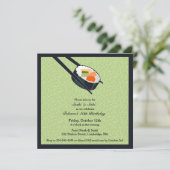 Verjaardag Sushi Party Flat Uitnodiging (Staand voorkant)