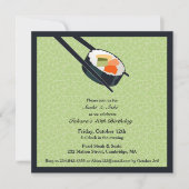 Verjaardag Sushi Party Flat Uitnodiging (Voorkant)