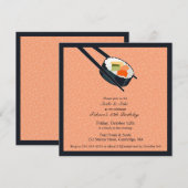 Verjaardag Sushi Party Flat Uitnodiging (Voorkant / Achterkant)