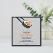 Verjaardag Sushi Party Flat Uitnodiging (Staand voorkant)