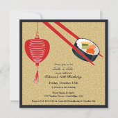 Verjaardag Sushi Party Flat Uitnodiging (Voorkant)