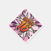 VERJAARDAG SWEET 16 Fun Retro Stripboek Roze Servetten (Hoek)