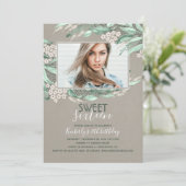 Verjaardag Sweet 16 | Groen Verjaardag Foto Kaart (Staand voorkant)