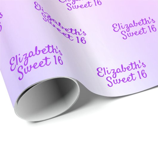 Verjaardag Sweet 16 roze roze gouden glinsterende  Cadeaupapier (Rol Hoek)