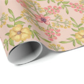 Verjaardag Sweet 16 Schattigee  Roze Bloemen Cadeaupapier (Rol Hoek)