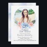 Verjaardag Sweet 16 | Strand 16 Verjaardag Foto Kaart<br><div class="desc">Foto zoete zestien - 16 verjaardagsfeestuitnodiging</div>