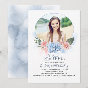 Verjaardag Sweet 16   Strand 16 Verjaardag Foto Kaart