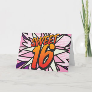 VERJAARDAG SWEET 16 Stripboek Pop Art Roze